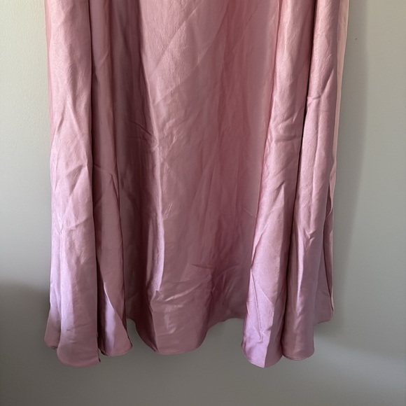 New Lulus Real Romantic Light Rose Satin Strapless Maxi Dress Size S - Picture 3 of 16